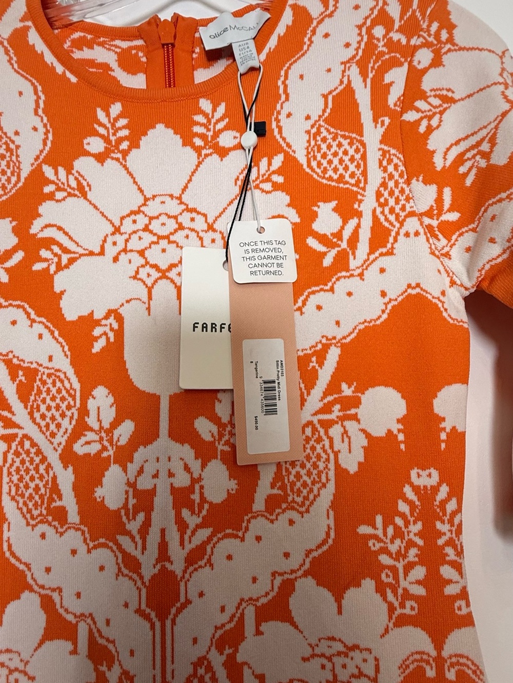 Alice McCall NWT Sittin Pretty Midi Mermaid Style Bold Orange Print US size 4 - Picture 9 of 16